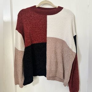 Pink Lily Color Block Sweater